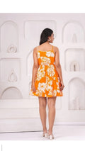 Orange Floral Dress - 1